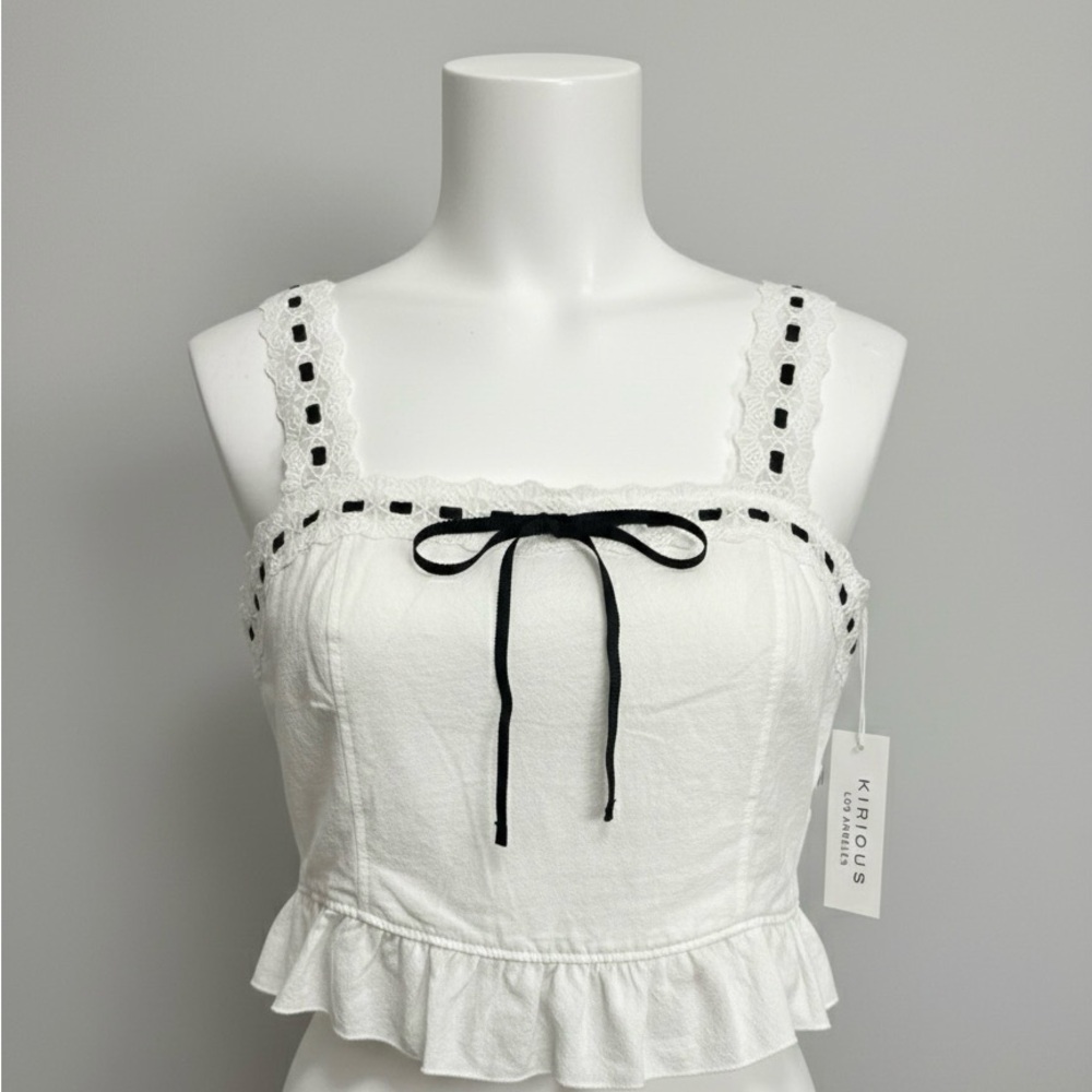 ✨ Kirious Los Angeles Coquette Ruffle Crop Top ✨